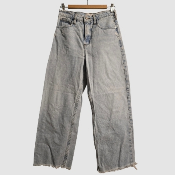 Frame High N Tight Wide Crop Jeans Sz 26 Legacy Chew Distressed Grunge 90s/Y2k - Picture 2 of 11